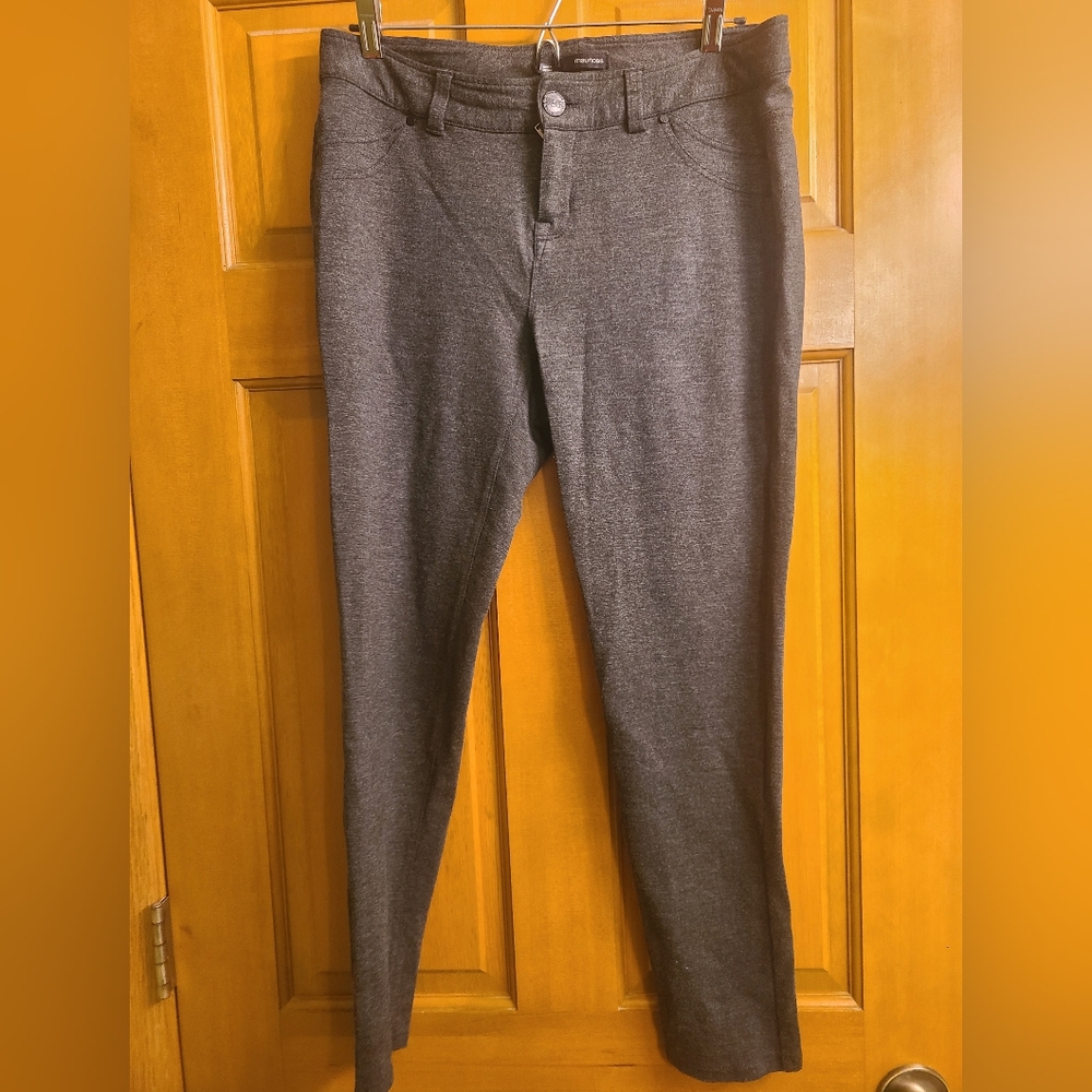 Maurices Slim Work Pant Heather Gray Sz Med Short